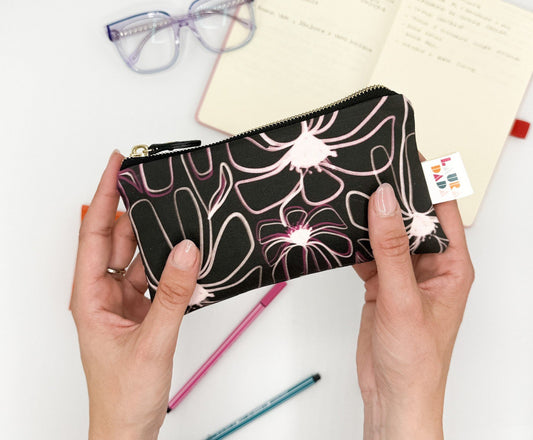 Pochette WONDER MINI con stampa Light bloom nero