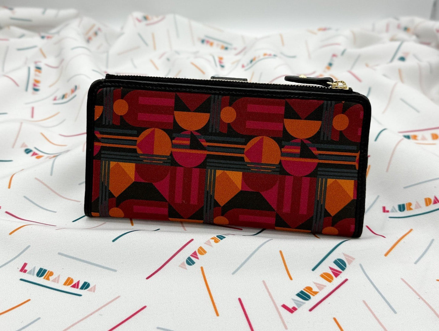 Portafoglio TILDA pelle nera e stampa House of the Sun + Star Box