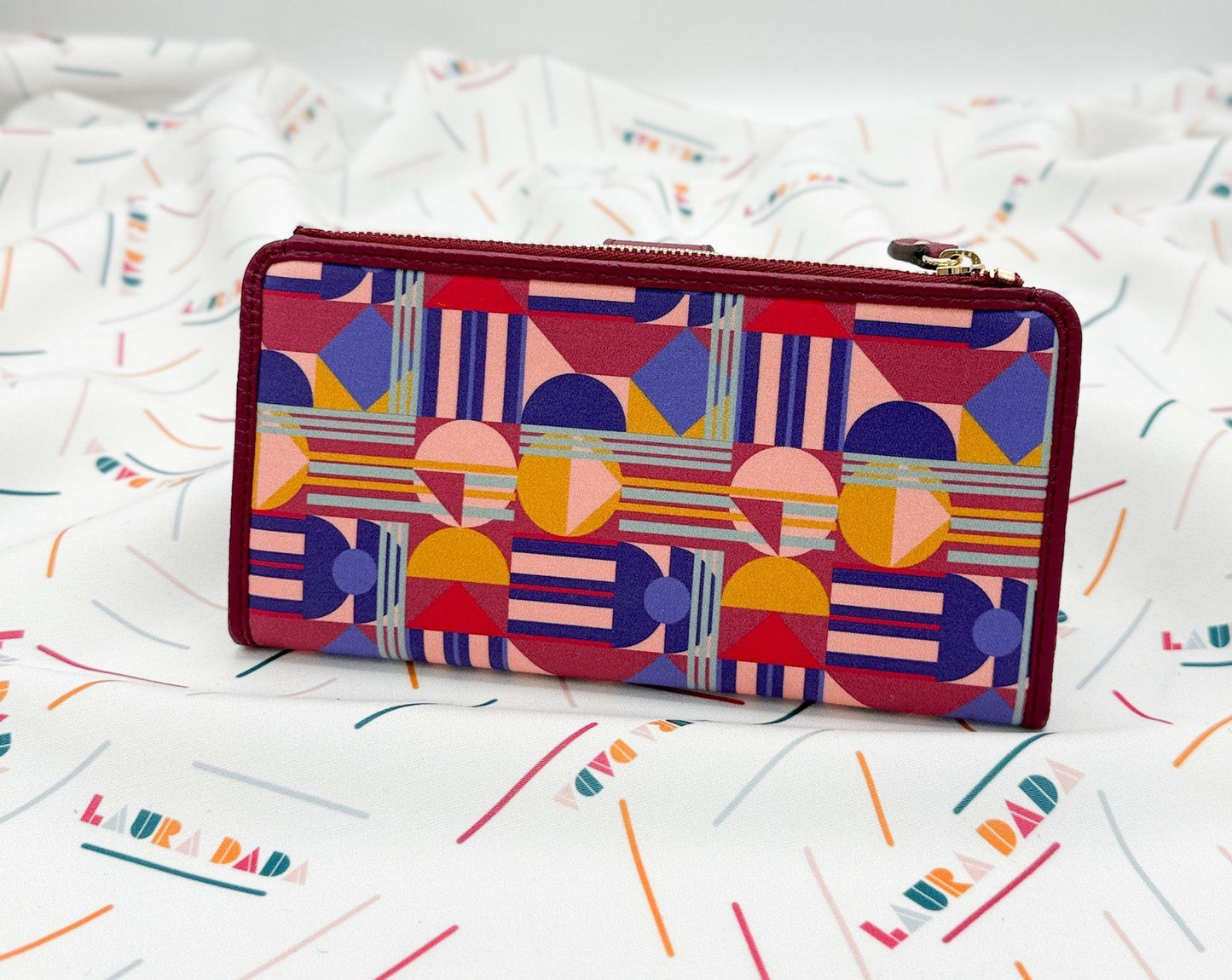 Portafoglio TILDA pelle ciclamino e stampa House of the Sun + Star Box