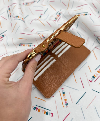 Portafoglio TILDA pelle cuoio e stampa House of the Sun + Star Box