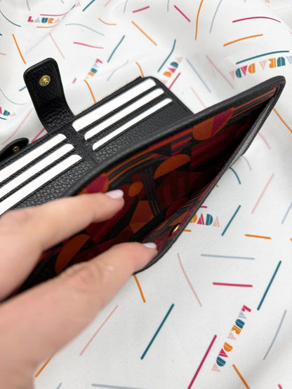 Portafoglio TILDA pelle nera e stampa House of the Sun + Star Box