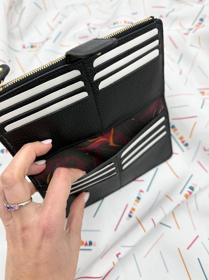 Portafoglio TILDA pelle nera e stampa Sterlizia + Star Box