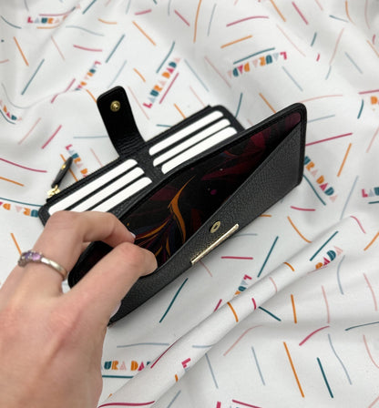 Portafoglio TILDA pelle nera e stampa Sterlizia + Star Box