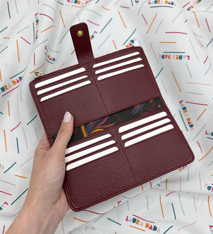 Portafoglio Tilda pelle Borgogna e stampa Sterilizza + Star Box