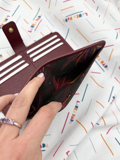 Portafoglio Tilda pelle Borgogna e stampa Sterilizza + Star Box