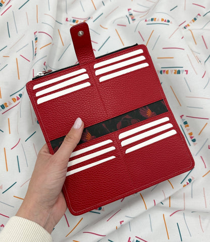 Portafoglio TILDA pelle rosso ceralacca e stampa Colibrì + Star Box