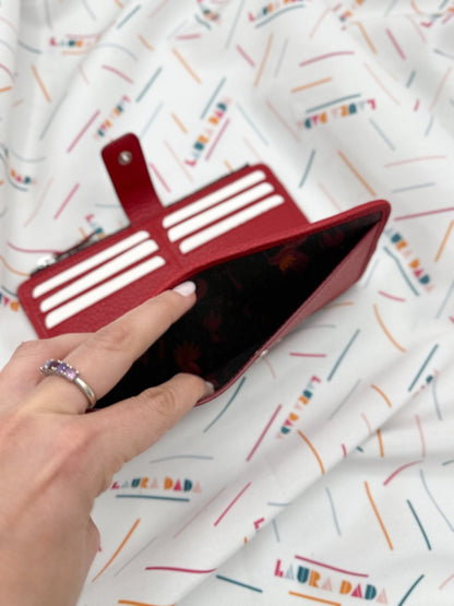 Portafoglio TILDA pelle rosso ceralacca e stampa Colibrì + Star Box