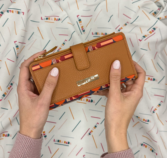 Portafoglio TILDA pelle cuoio e stampa House of the Sun + Star Box