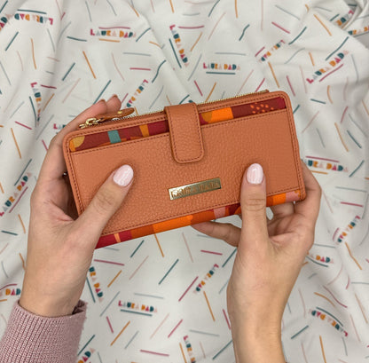 Portafoglio TILDA pelle terracotta e stampa Riverside + Star Box