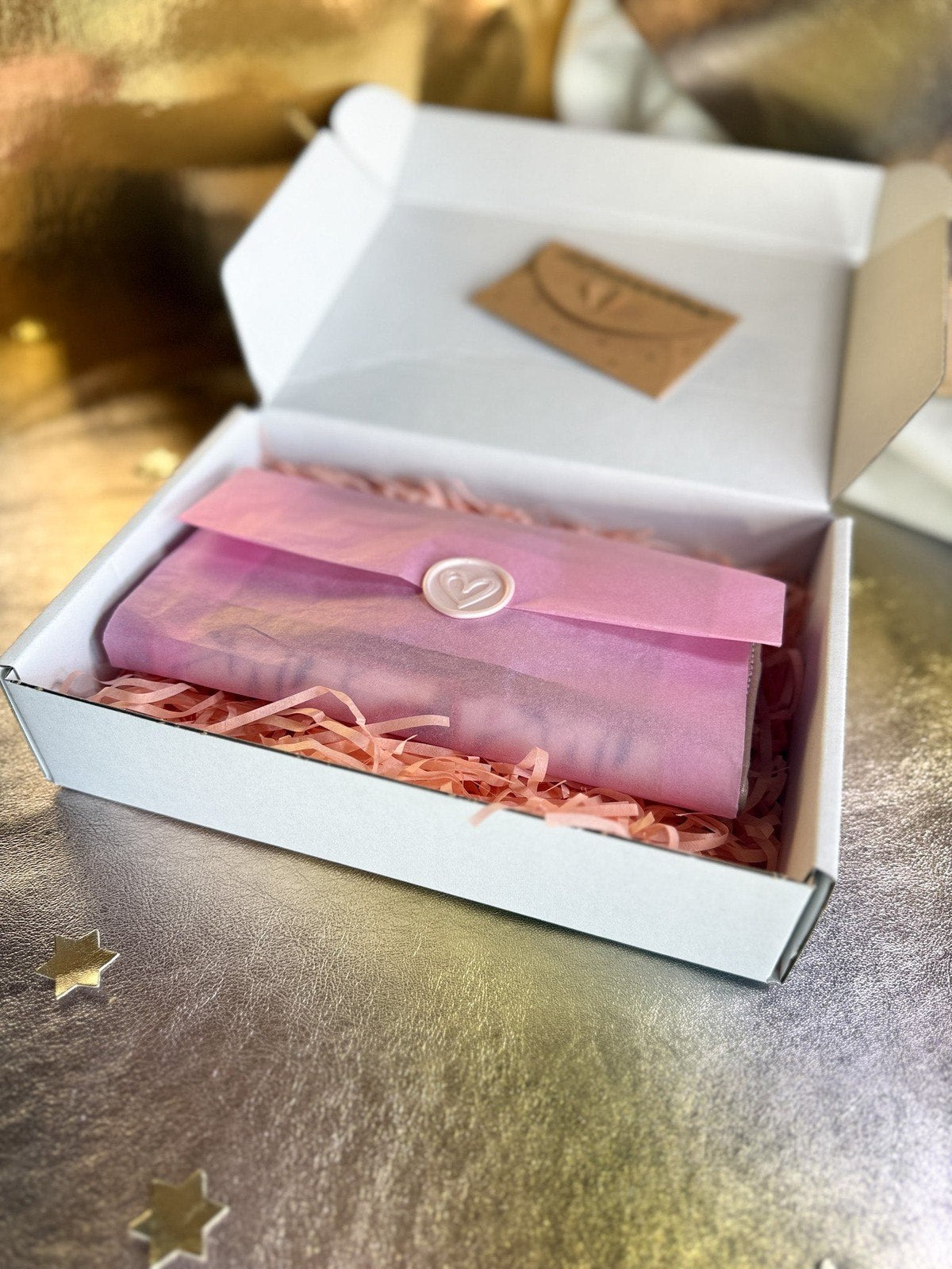 Portafoglio TILDA pelle rosso ceralacca e stampa Colibrì + Star Box