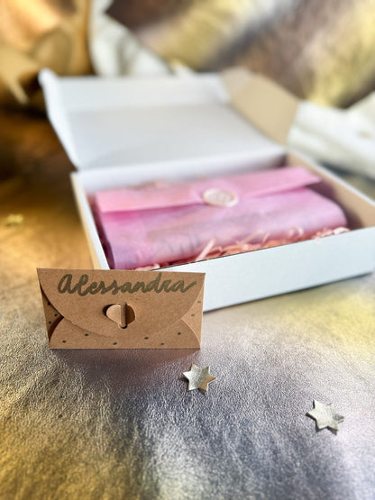 Portafoglio TILDA pelle rosso ceralacca e stampa Colibrì + Star Box