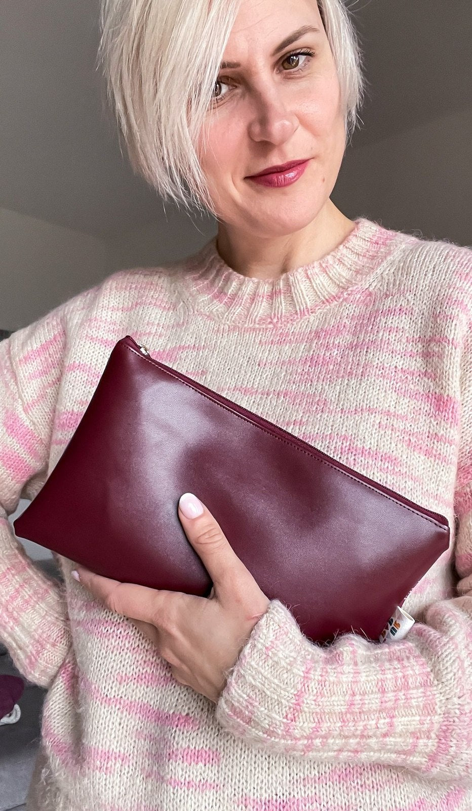 Pochette WONDER midi, pattern FOGLIE impermeabile