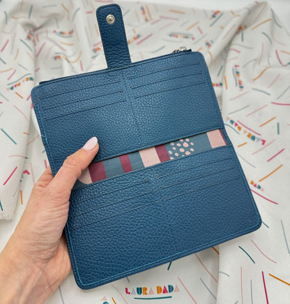 Portafoglio TILDA pelle blu pavone e stampa Riverside + Star Box ✨