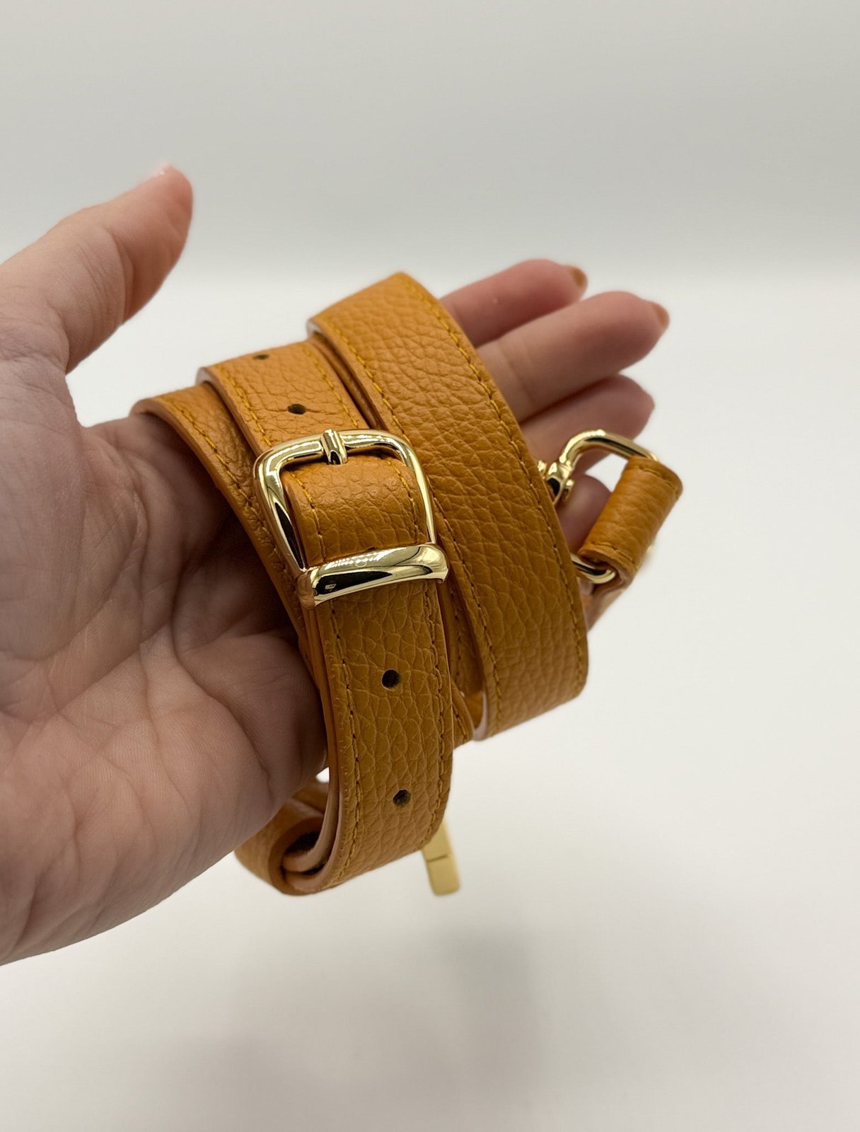 Tracolla MONDRIAN 4in1 monocolore in pelle senape - stampa interna