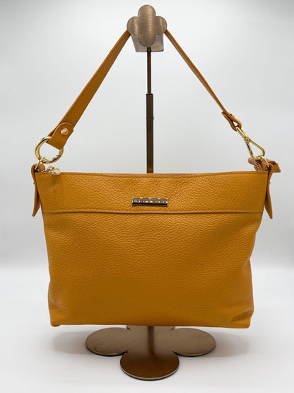 Tracolla MONDRIAN 4in1 monocolore in pelle senape - stampa interna