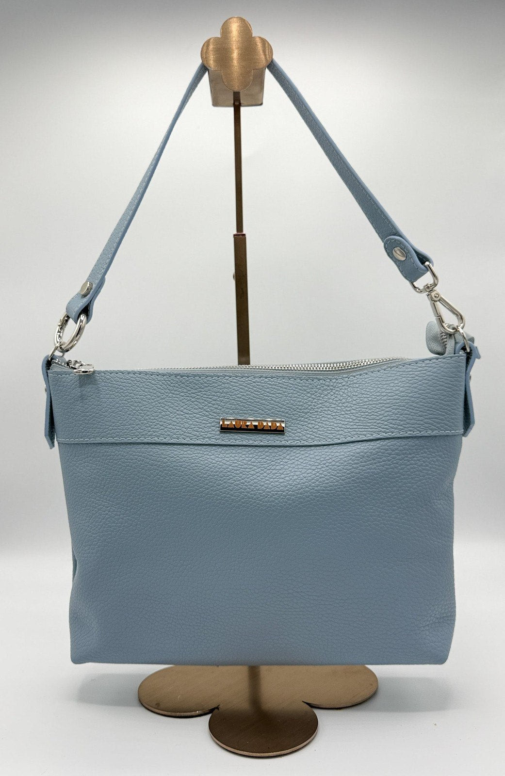 Tracolla MONDRIAN 4in1 monocolore in pelle artico - stampa interna