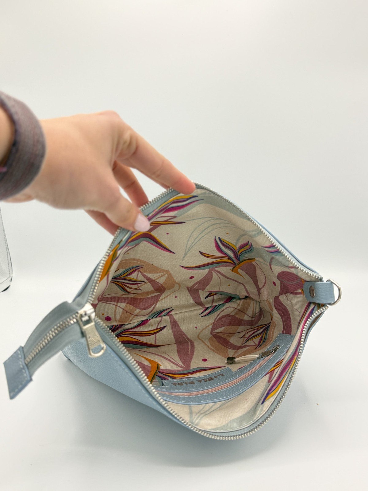 Tracolla MONDRIAN 4in1 monocolore in pelle artico - stampa interna