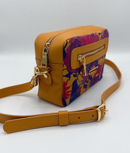 Tracolla Florence senape e stampa Encanto - piccolo difetto