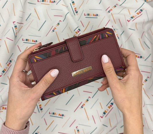 Portafoglio Tilda pelle Borgogna e stampa Sterilizza + Star Box